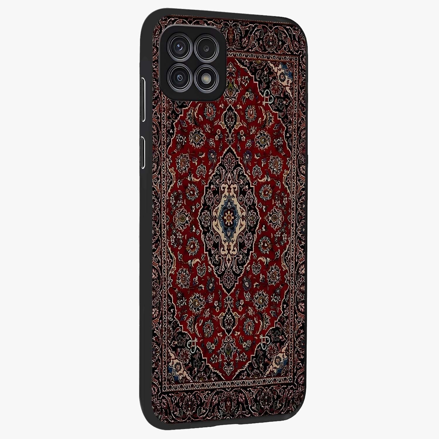 Heritage Carpet Royale Glass Case upright view showcasing detailed ornamental artwork with luxurious traditional theme.