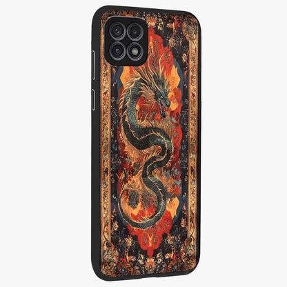 Inferno Dragon Soul Glass Case upright view showcasing intense dragon artwork with fantasy fire theme.