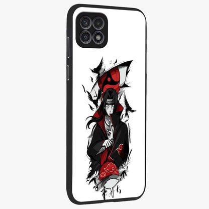 Itachi Limited Edition Naruto Anime Glass Case upright view showcasing intense anime artwork with powerful character theme.