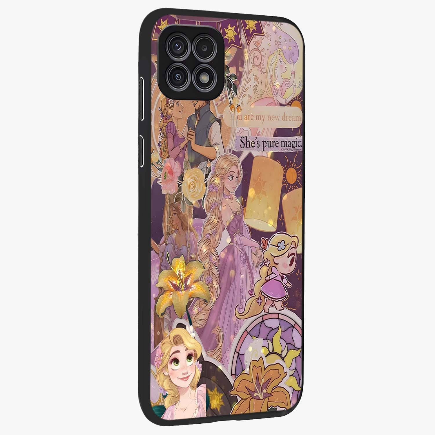 Magical Tangled Dream Glass Case upright view showcasing enchanting artistic artwork with dreamy fantasy theme.