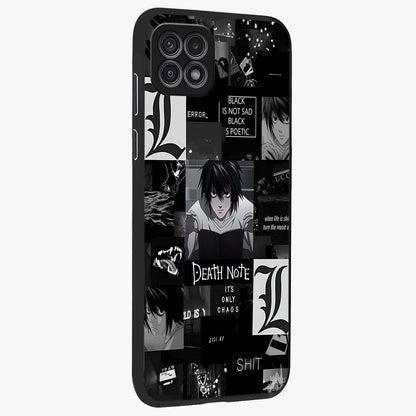 Midnight Chaos Mind Glass Case upright view showcasing expressive abstract artwork with bold dark theme.
