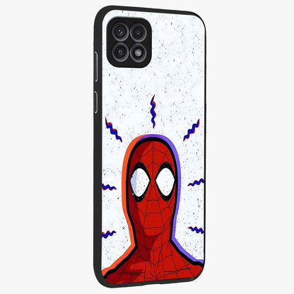 Omg Spiderman Glass Case upright view showcasing energetic superhero artwork with vibrant comic theme.
