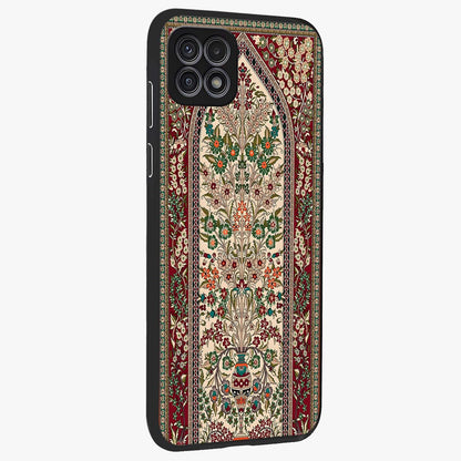Persian Inspired Glass Case upright view showcasing decorative Persian artwork with rich heritage theme.