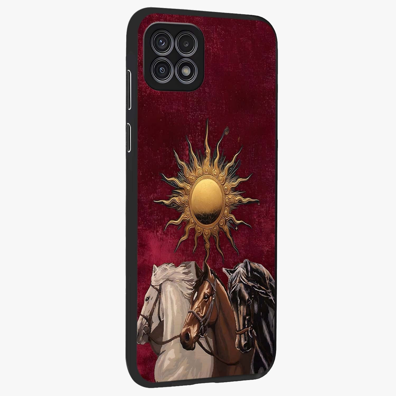 Solar Riders Glass Case upright view showcasing energetic rider artwork with bold adventure theme.