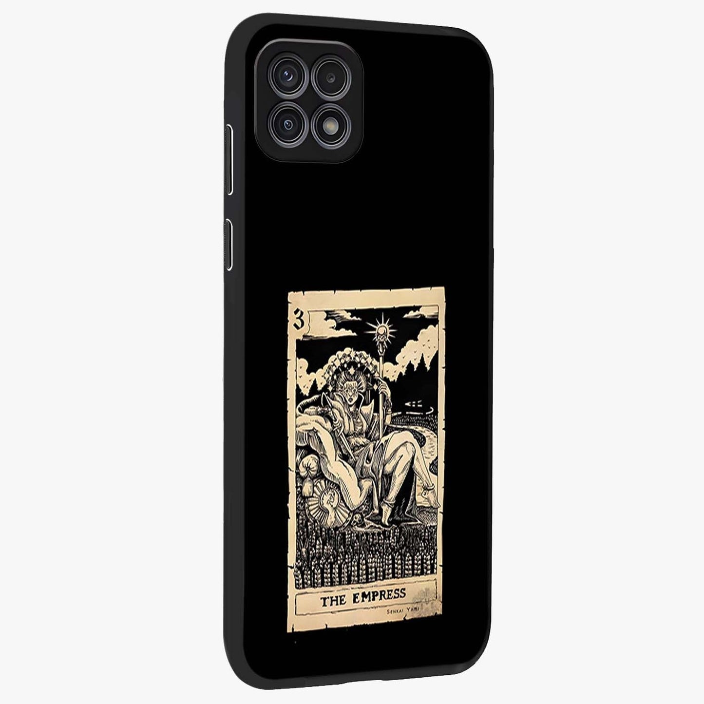 The Empress Glass Case upright view showcasing powerful empress themed artwork with luxurious artistic theme.