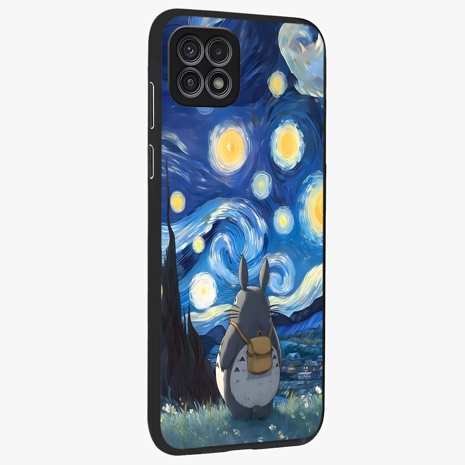 Totoro In Van Gogh Art Glass Case upright view showcasing creative character artwork with painterly artistic theme.