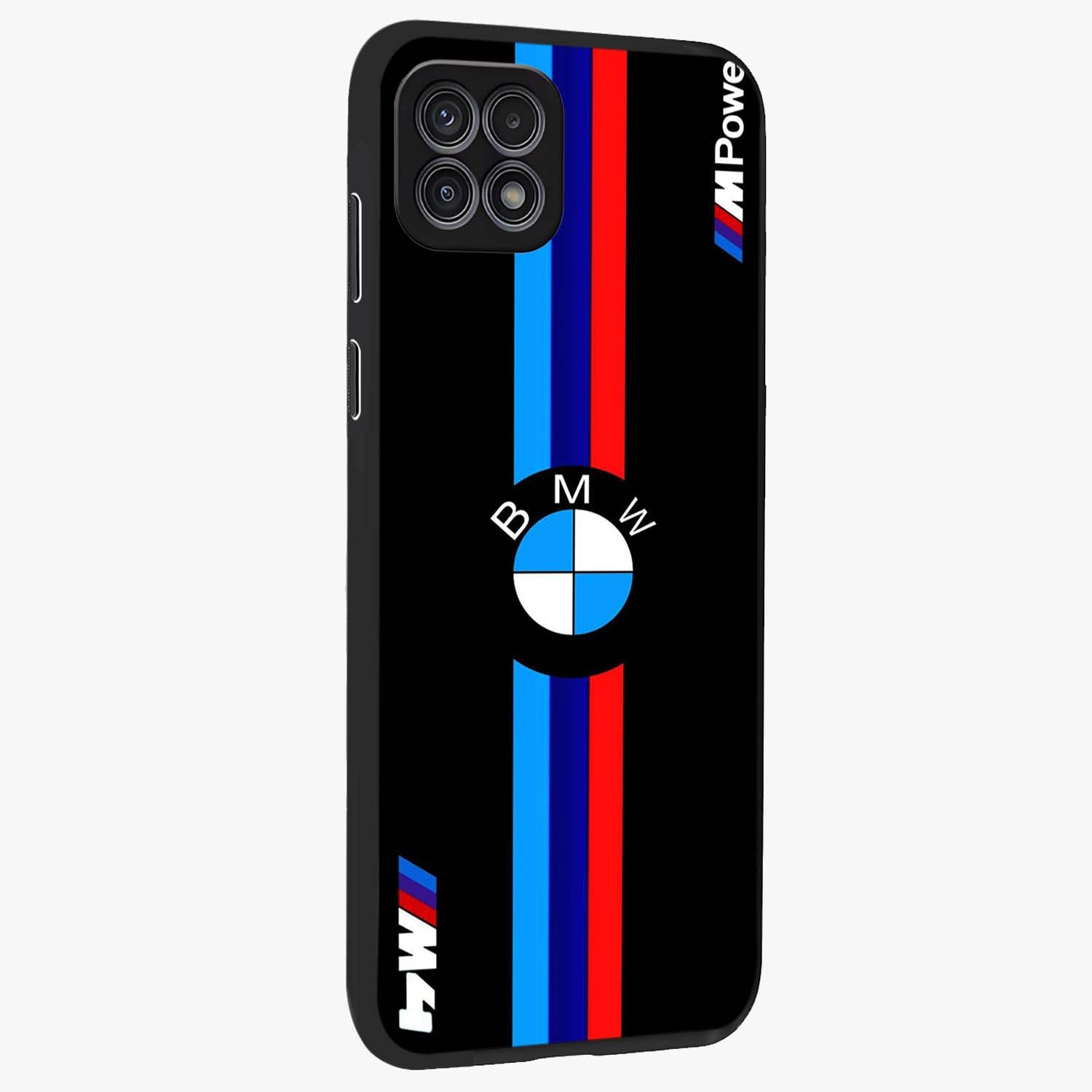 Turbo BMW Beast Glass Case upright view showcasing powerful car artwork with modern motorsport theme.