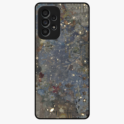 Aesthetic Astrolophia Glass Case showing flat back view with dreamy aesthetic design and glossy glass finish.