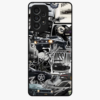Aesthetic Dark Love Glass Case showing flat back view with dark romantic artwork and glossy glass finish.