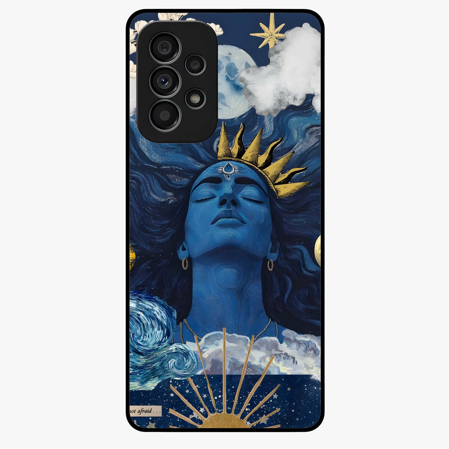 Aesthetic Lord Shiva Glass Case showing flat back view with divine Shiva artwork and glossy glass finish.