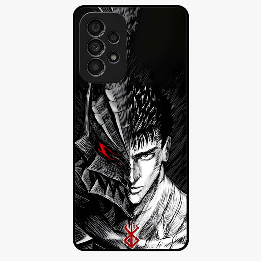 Berserker Blood Oath Glass Case showing flat back view with fierce warrior inspired artwork and glossy glass finish.