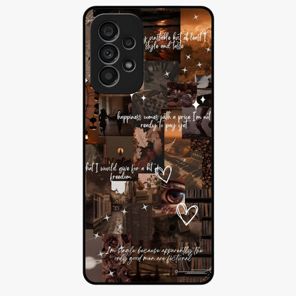 Bittersweet Aesthetic Chaos Glass Case showing flat back view with artistic chaotic aesthetic design and glossy glass finish.