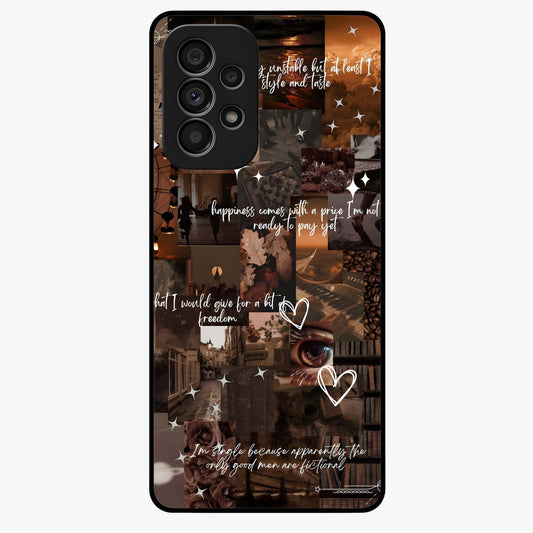 Bittersweet Aesthetic Chaos Glass Case showing flat back view with artistic chaotic aesthetic design and glossy glass finish.