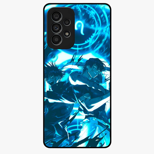 Cursed Energy Clash Glass Case showing flat back view with intense cursed energy artwork and glossy glass finish.
