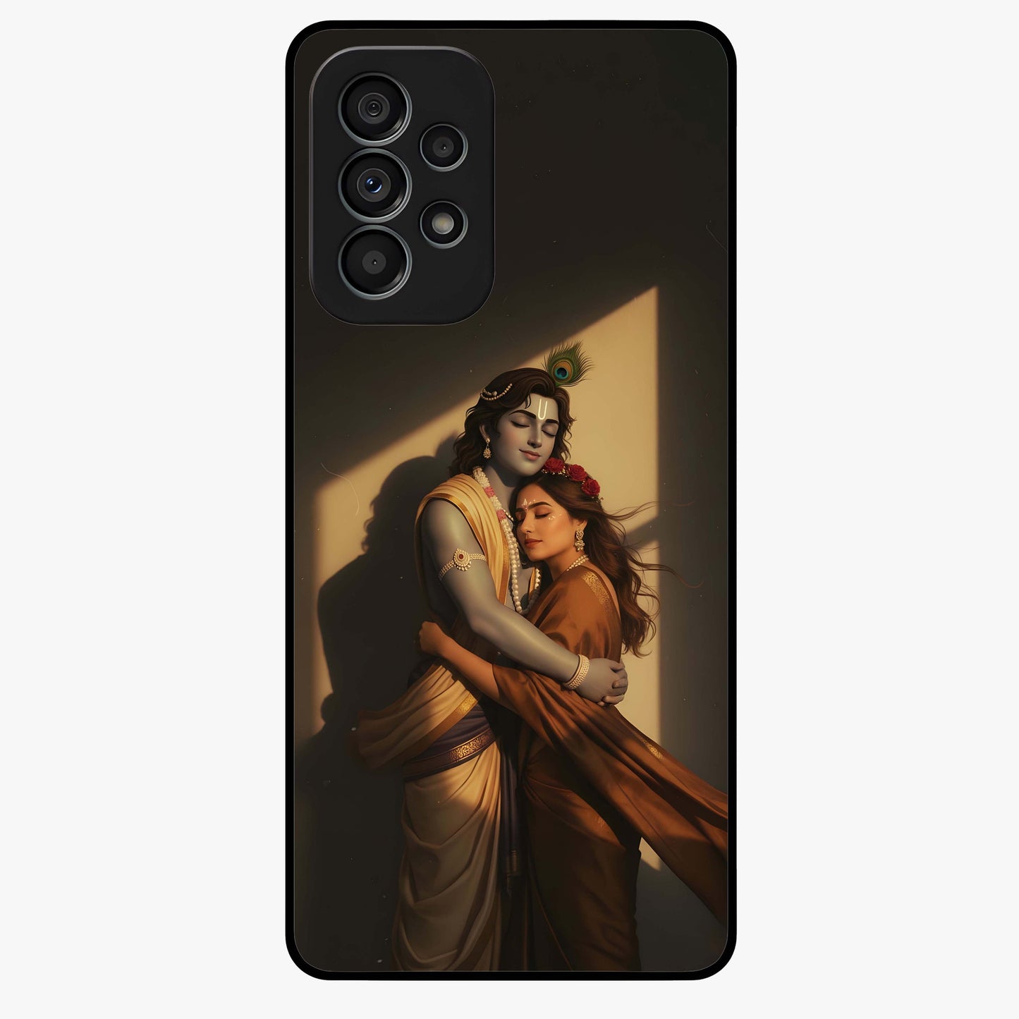 Divine Eternal Love Glass Case showing flat back view with spiritual love themed artwork and glossy glass finish.