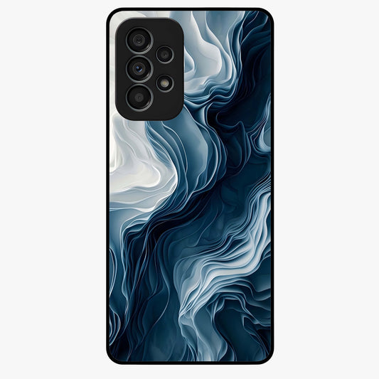 Ethereal Paper Marble Glass Case showing flat back view with soft marble paper texture artwork and glossy glass finish.