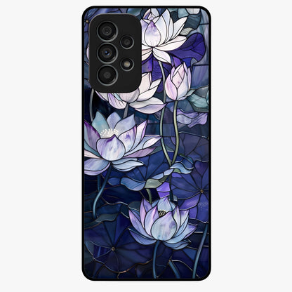 Gloss Petal Rush Glass Case showing flat back view with glossy flower petal artwork and smooth glass finish.