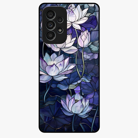 Gloss Petal Rush Glass Case showing flat back view with glossy flower petal artwork and smooth glass finish.