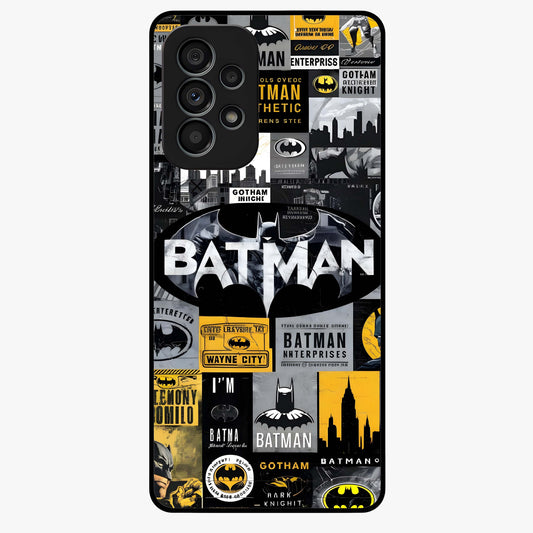 Knight Gotham Rise Glass Case showing flat back view with dark hero inspired artwork and glossy glass finish.