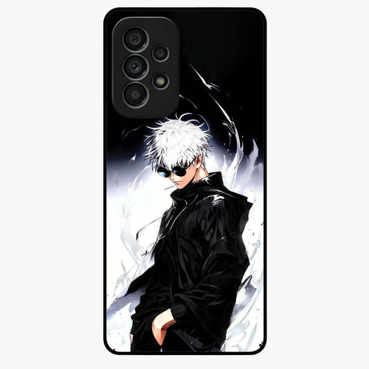 Limitless Shadow King Glass Case showing flat back view with powerful shadow warrior artwork and glossy glass finish.