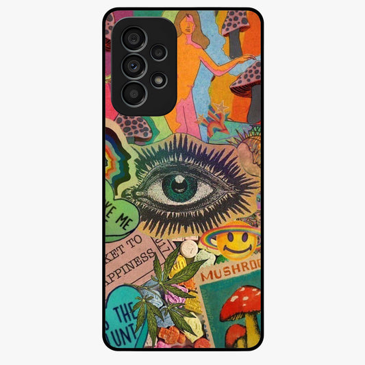 Mystic Eye Wonderland Glass Case showing flat back view with mystical eye themed artwork and glossy glass finish.