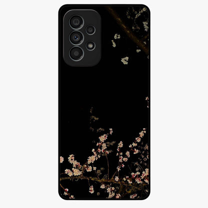 Petal Moon Light With Custom Name Glass Case showing flat back view with floral moonlight artwork and personalized name design.