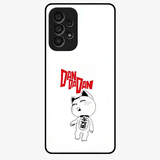 Playful Spirit Charm Glass Case showing flat back view with cheerful charm themed artwork and glossy glass finish.