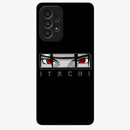 Scarlet Gaze Dominance Glass Case showing flat back view with striking red themed artwork and glossy glass finish.
