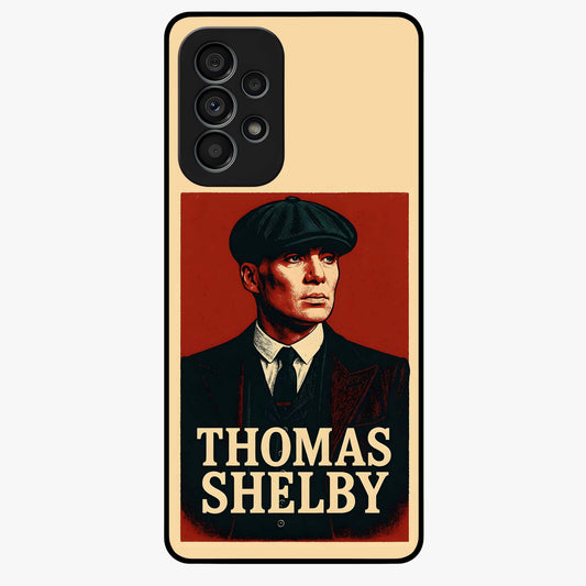 Vintage Mafia Authority Glass Case showing flat back view with bold vintage mafia inspired artwork and glossy glass finish.