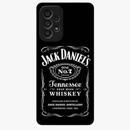 Vintage Whiskey Heritage Glass Case showing flat back view with classic whiskey inspired artwork and glossy glass finish.