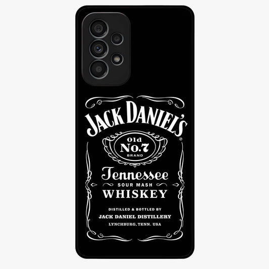 Vintage Whiskey Heritage Glass Case showing flat back view with classic whiskey inspired artwork and glossy glass finish.