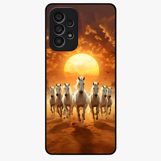 Wild Sunset Majesty Glass Case showing flat back view with majestic sunset landscape artwork and glossy glass finish.