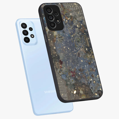 Aesthetic Astrolophia Glass Case displayed in angled mockup highlighting artistic aesthetic elements and smooth glass surface.