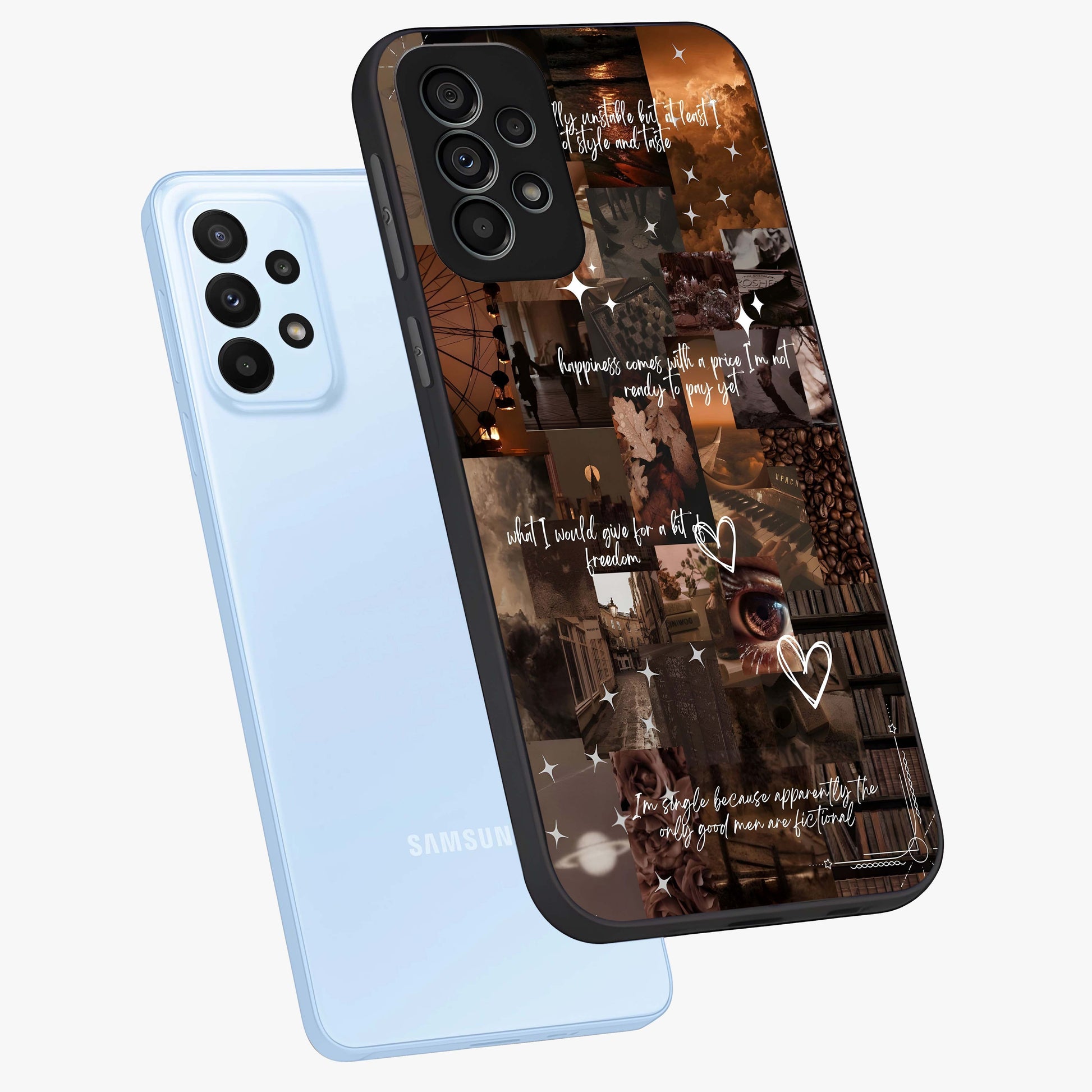 Bittersweet Aesthetic Chaos Glass Case displayed in angled mockup highlighting expressive abstract artwork and edgy aesthetic theme.