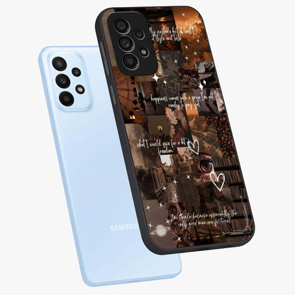 Bittersweet Aesthetic Chaos Glass Case displayed in angled mockup highlighting expressive abstract artwork and edgy aesthetic theme.