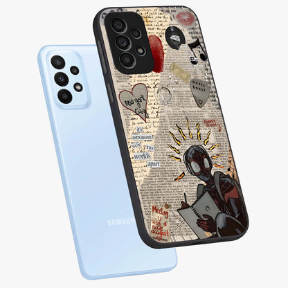 City Dream Sketch Glass Case displayed in angled mockup highlighting minimal city illustration with aesthetic sketch style.