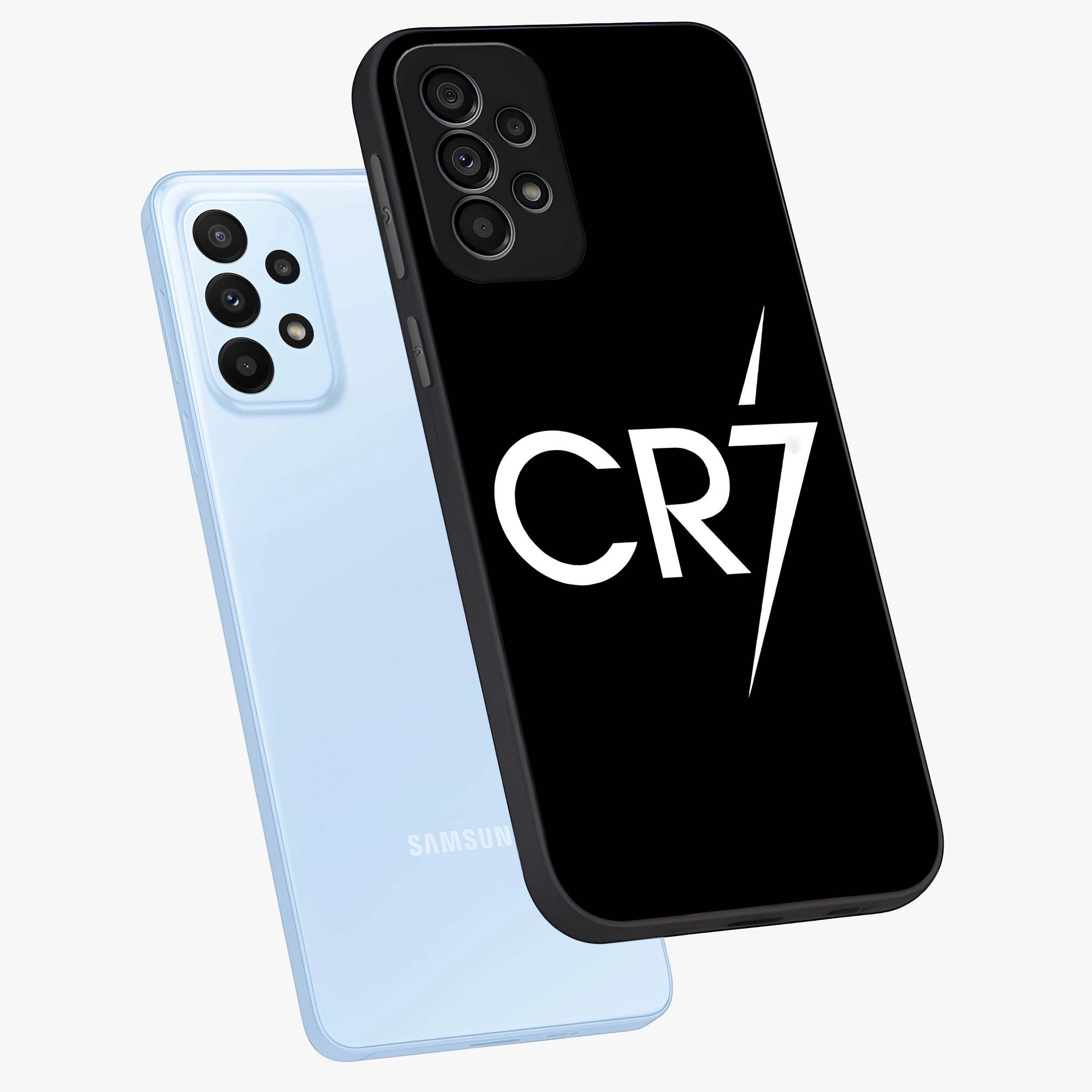 Cr7 Elite Strike Glass Case displayed in angled mockup highlighting powerful sports graphic with bold athletic theme.