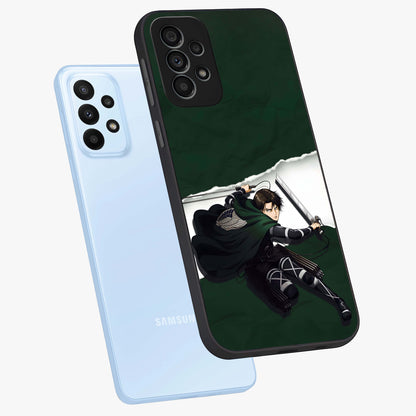 Emerald War Vanguard Glass Case displayed in angled mockup highlighting intense battle inspired design with emerald tone aesthetic.