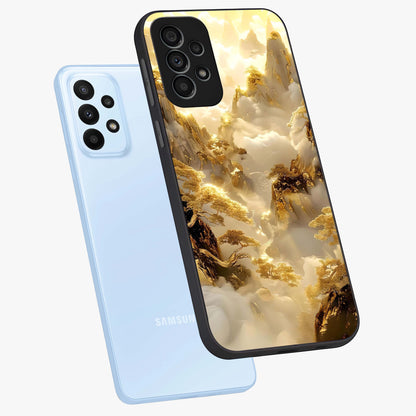 Gates Of Illumination Glass Case displayed in angled mockup highlighting radiant portal inspired design with fantasy aesthetic.