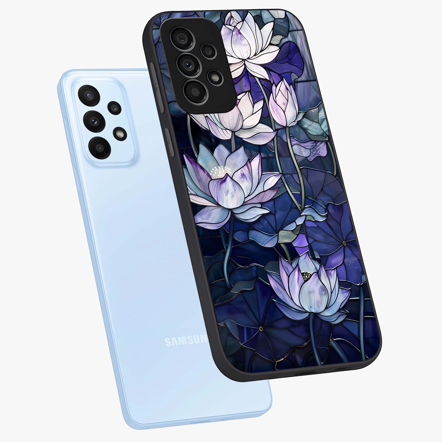 Gloss Petal Rush Glass Case displayed in angled mockup highlighting vibrant petal design with elegant floral aesthetic.