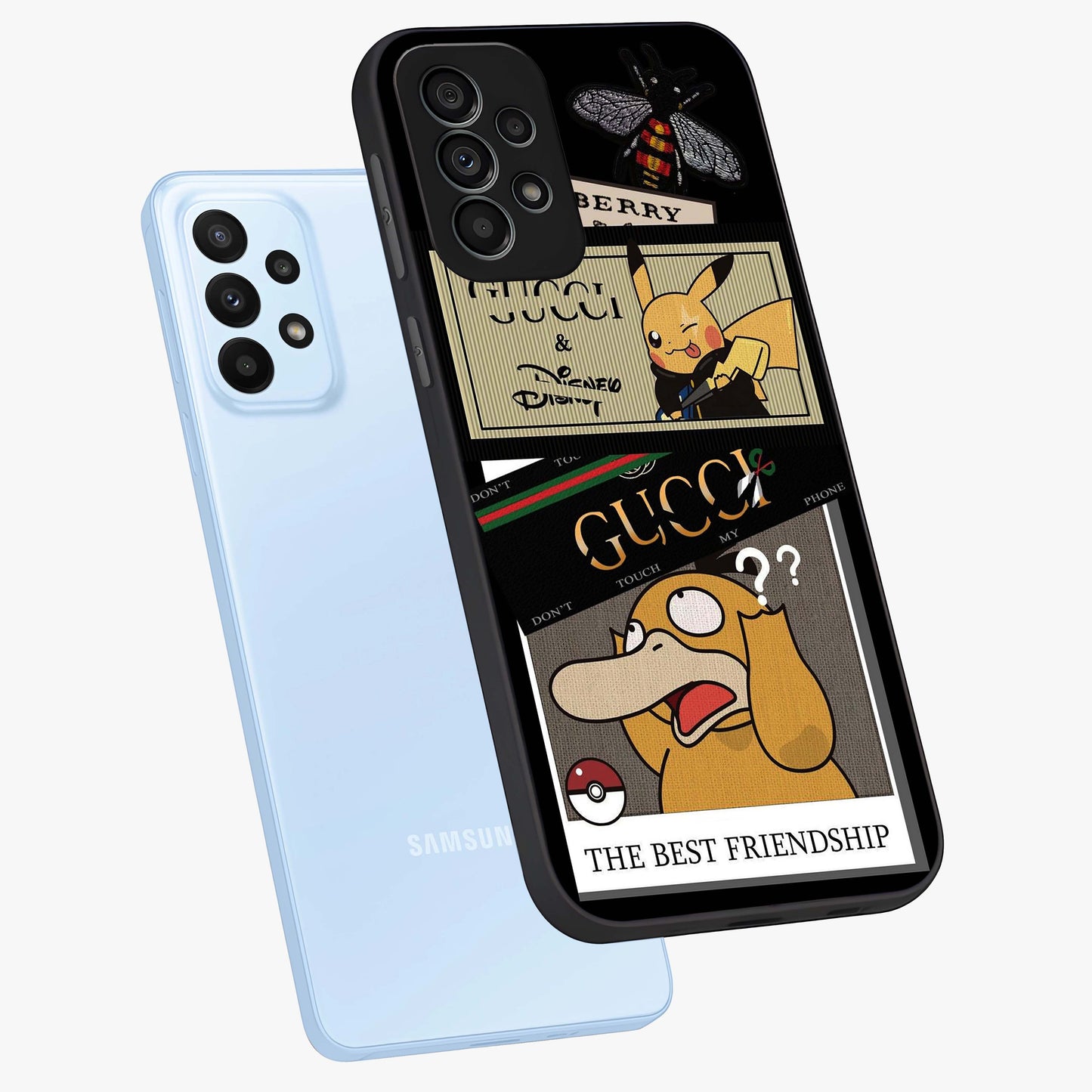 Gucci Play Mashup Glass Case displayed in angled mockup highlighting stylish fashion mashup design with bold aesthetic.