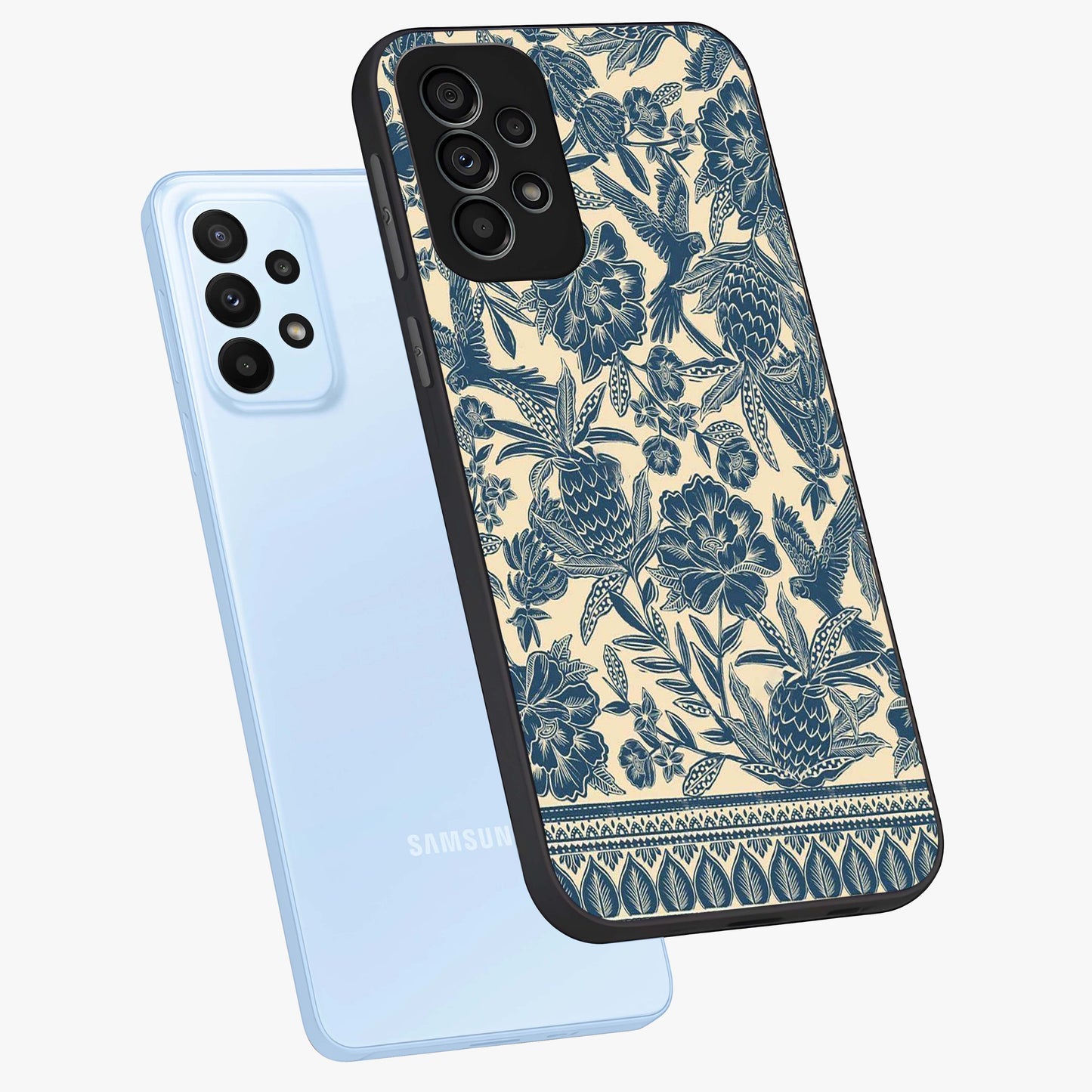 Heirloom Wild Bloom Glass Case displayed in angled mockup highlighting botanical bloom design with classic aesthetic style.