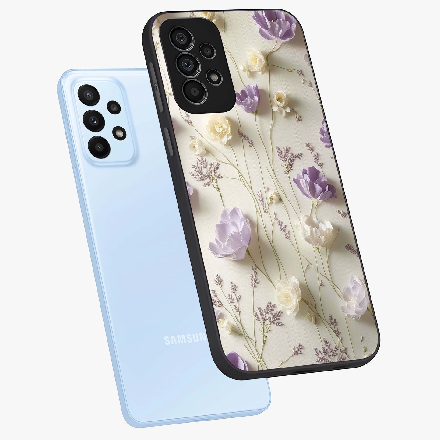 Lilac Breeze Harmony Glass Case displayed in angled mockup highlighting calm lilac breeze design with soothing aesthetic style.