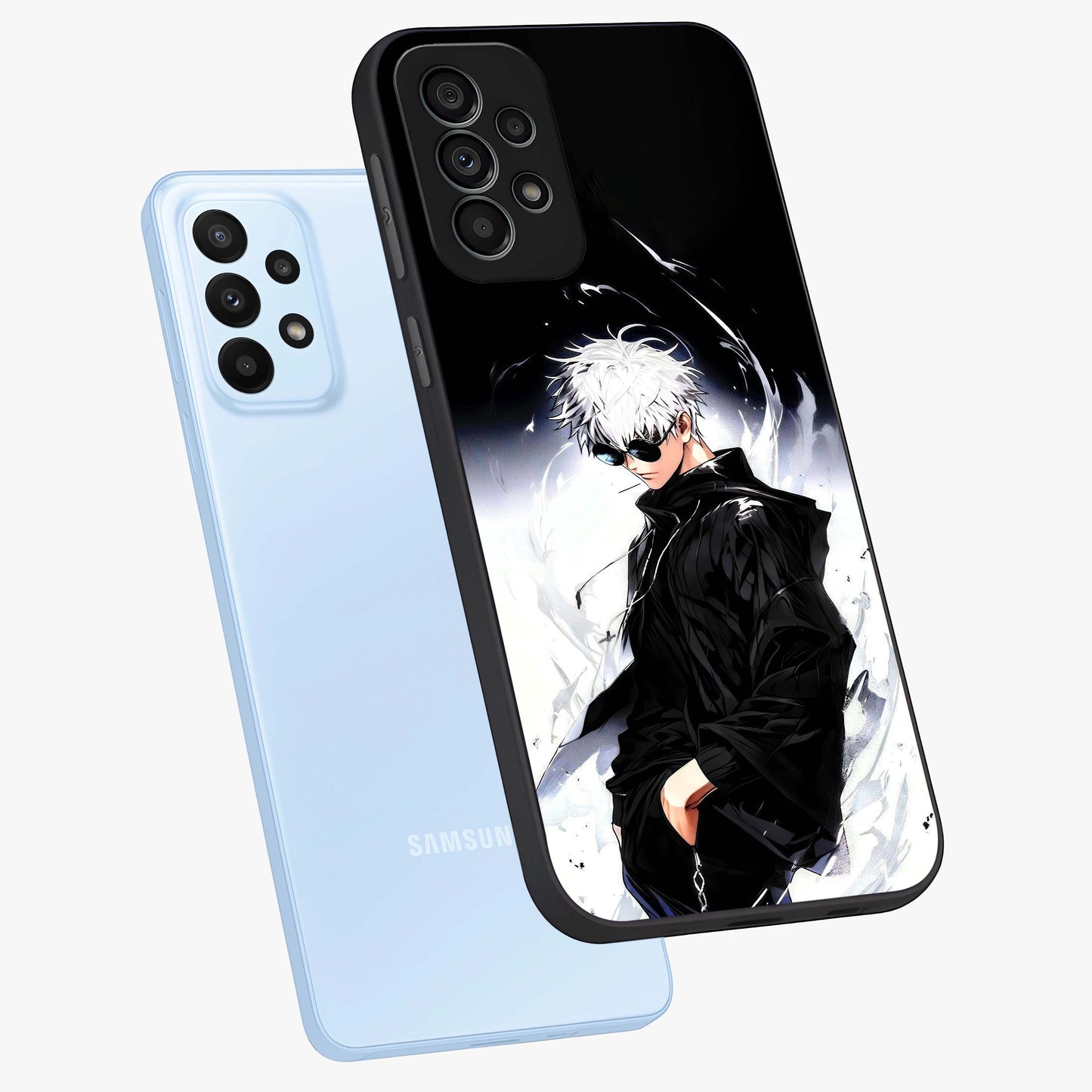 Limitless Shadow King Glass Case displayed in angled mockup highlighting dramatic dark hero design with intense aesthetic.