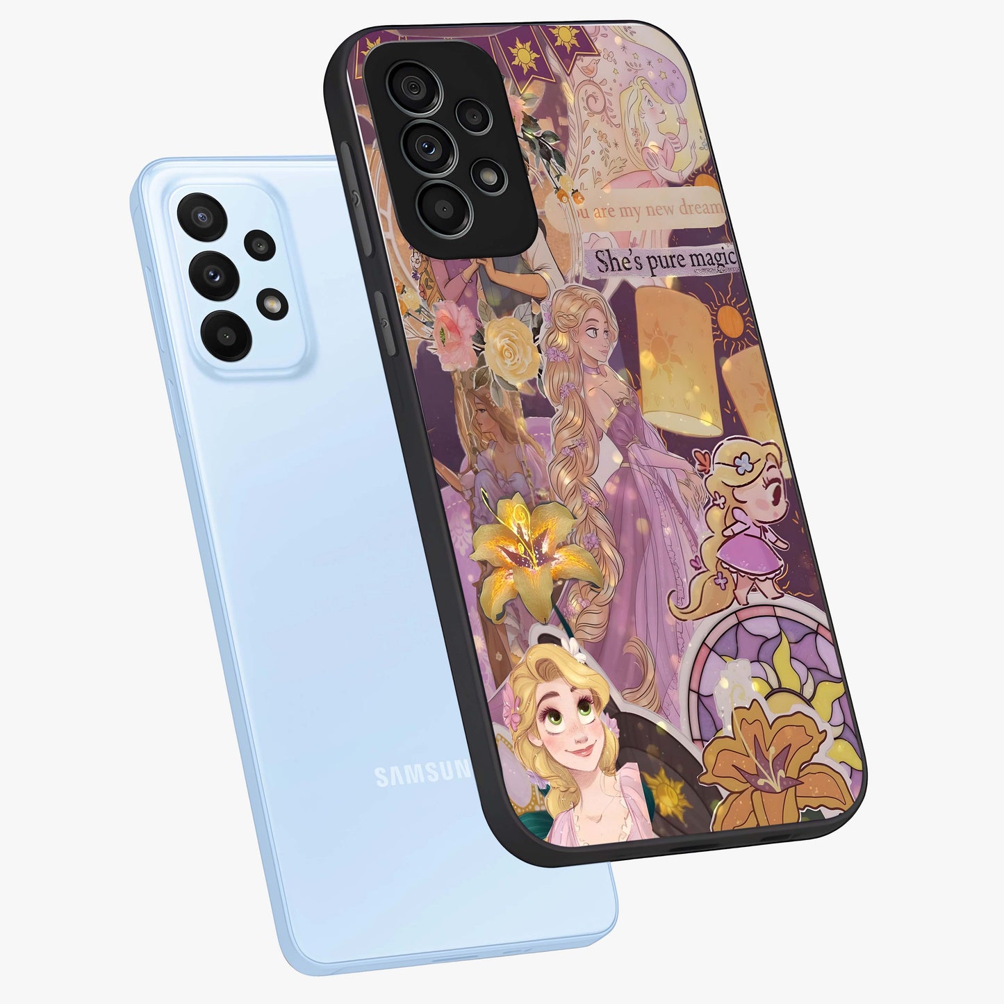 Magical Tangled Dream Glass Case displayed in angled mockup highlighting whimsical fantasy design with magical aesthetic.