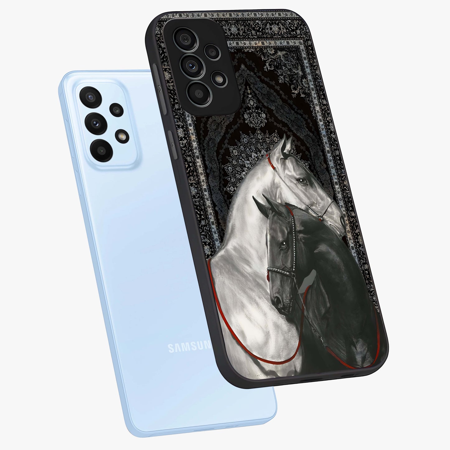 Majestic Ride Legacy Glass Case displayed in angled mockup highlighting sleek vehicle design with bold racing aesthetic.