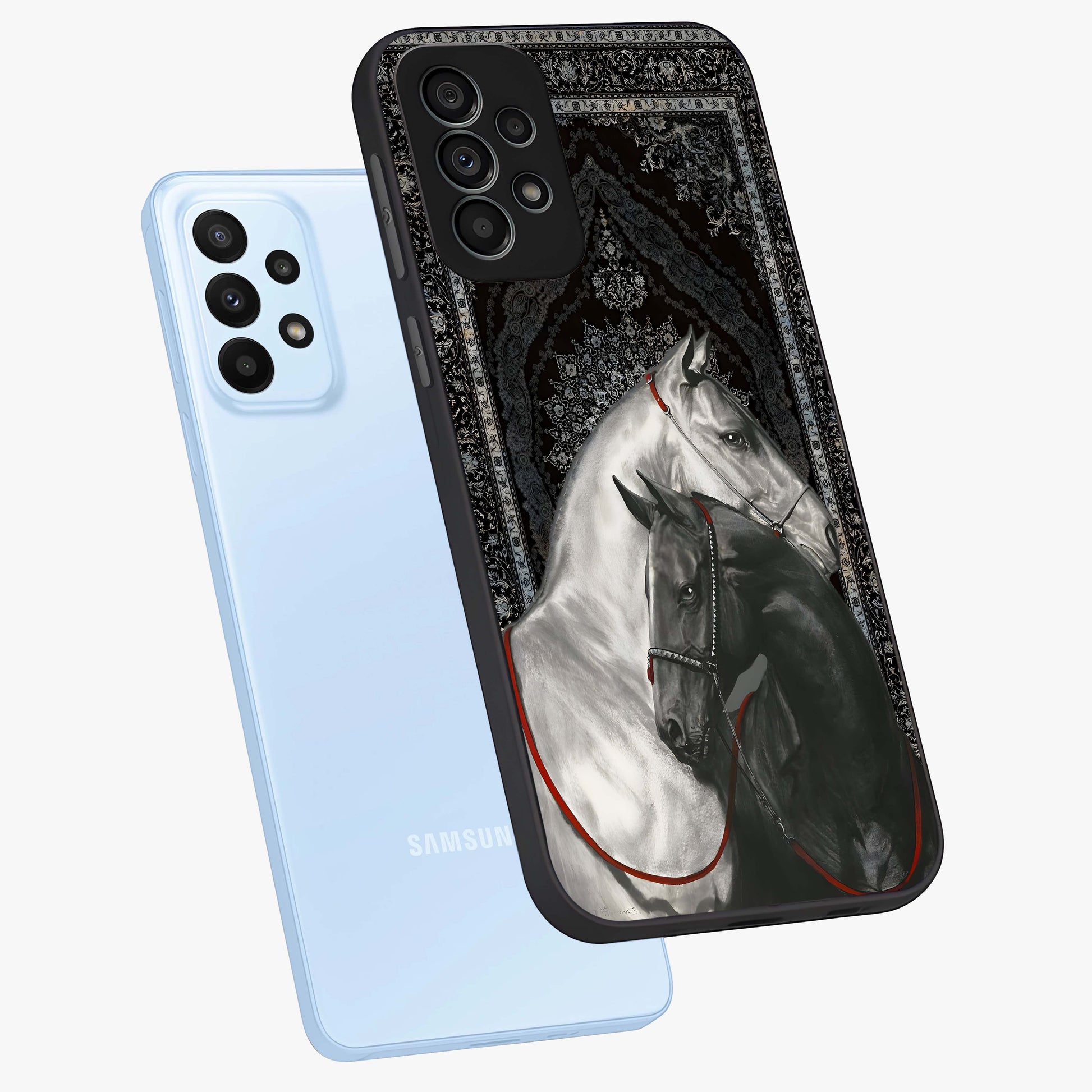 Majestic Ride Legacy Glass Case displayed in angled mockup highlighting sleek vehicle design with bold racing aesthetic.