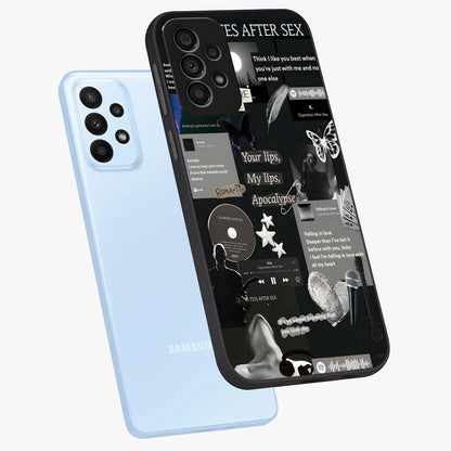 Midnight Love Echo Glass Case displayed in angled mockup highlighting elegant love inspired design with deep aesthetic style.