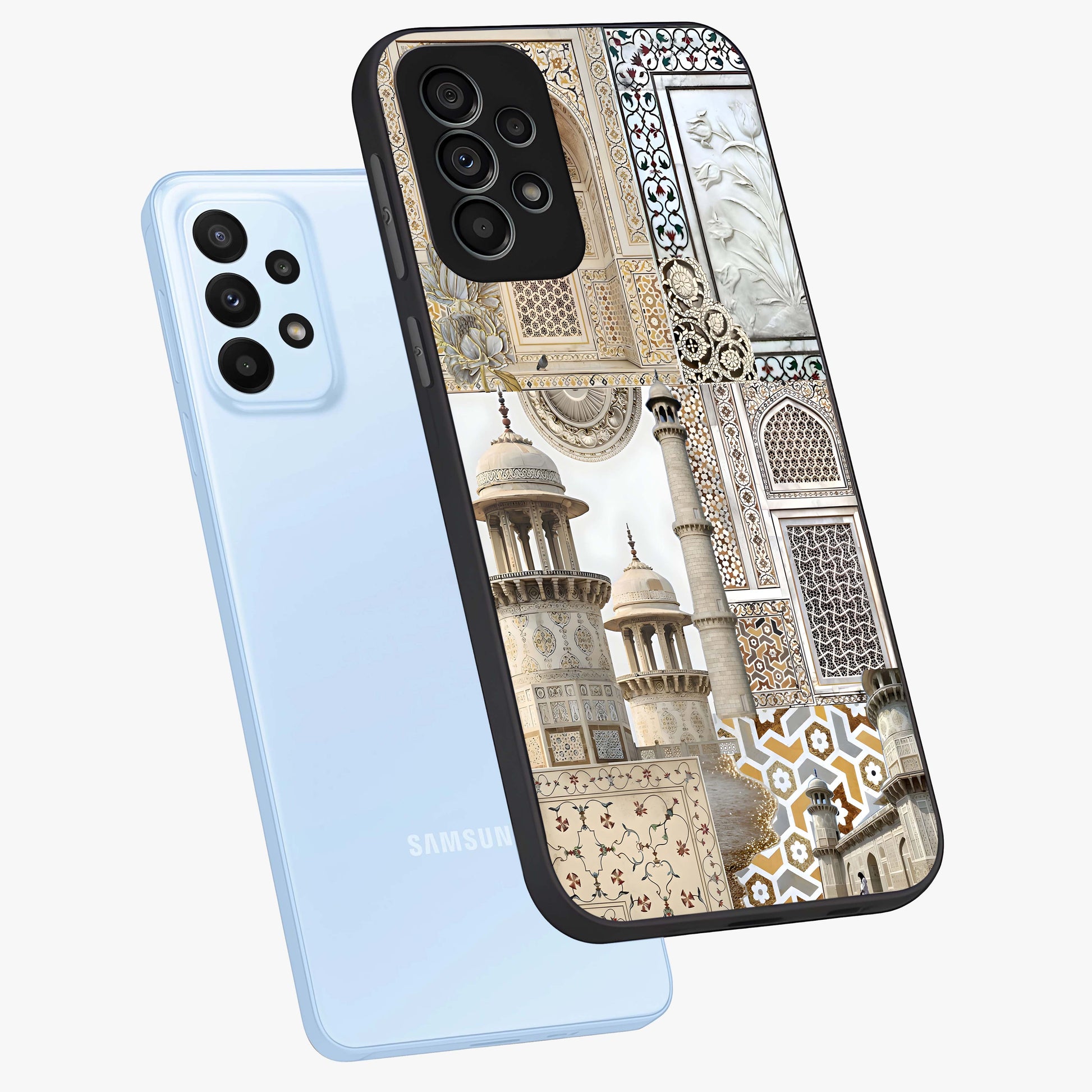 Mughal Marble Legacy Glass Case displayed in angled mockup highlighting elegant heritage marble artwork with royal aesthetic.