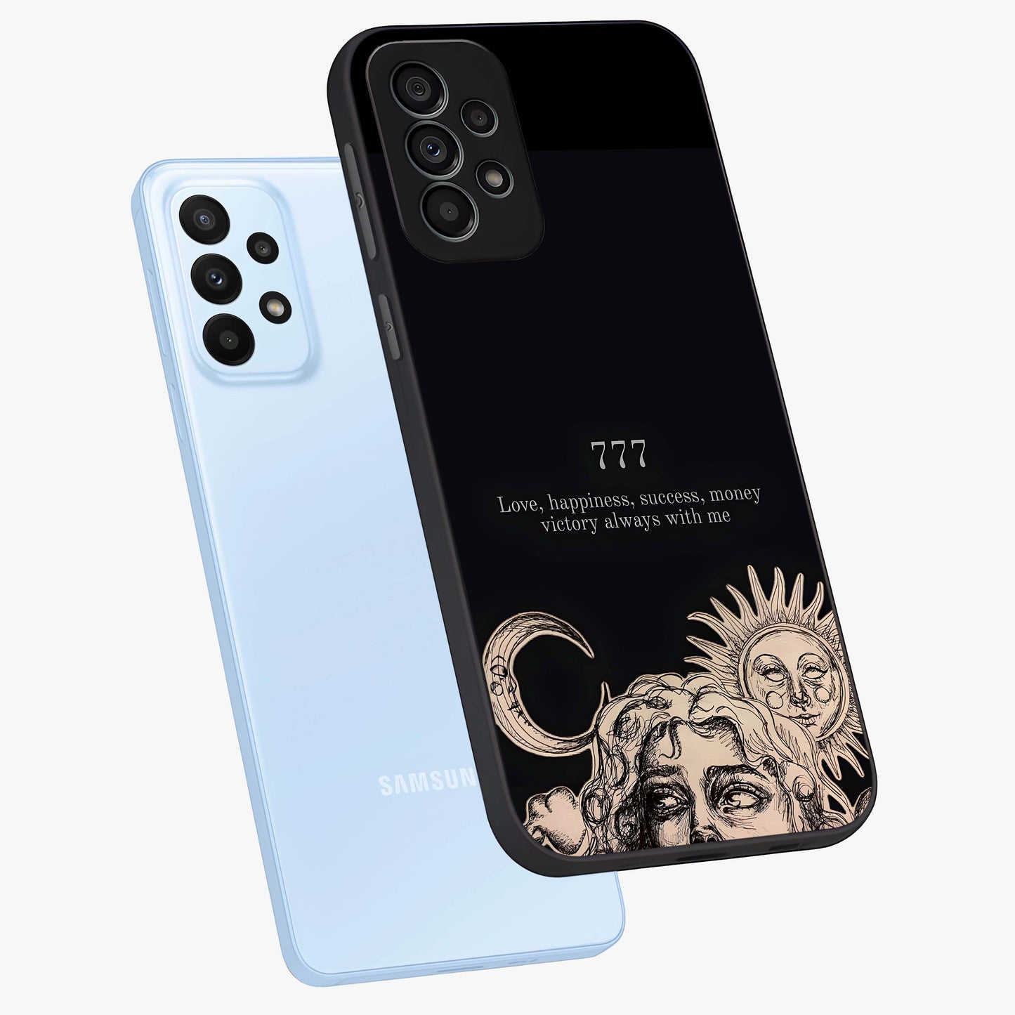 Mystic Victory Aura Glass Case displayed in angled mockup highlighting energetic aura design with bold mystical aesthetic.